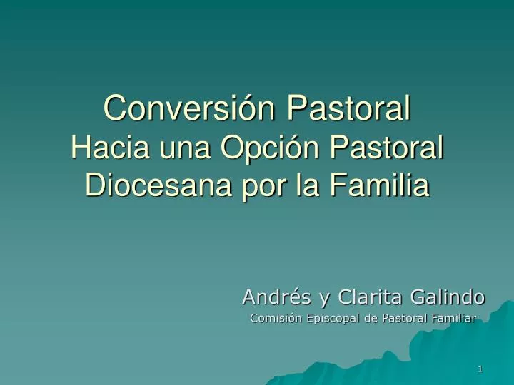 conversi n pastoral hacia una opci n pastoral diocesana por la familia