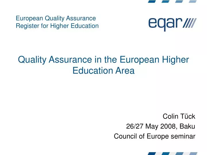 quality assurance in the european higher education area