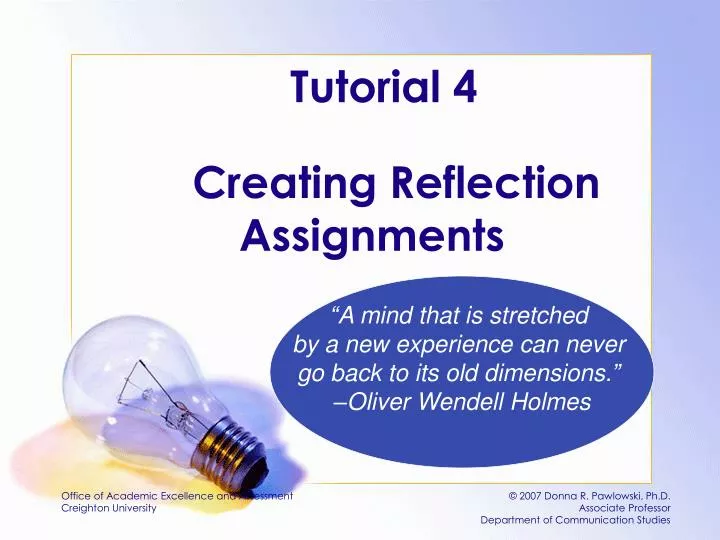 creating reflection assignments
