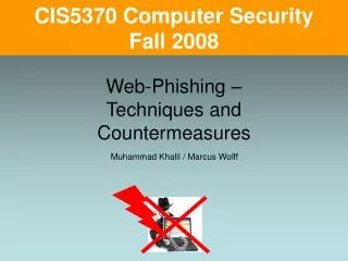 Web-Phishing – Techniques and Countermeasures