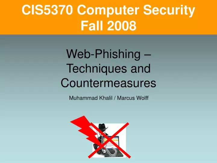 web phishing techniques and countermeasures