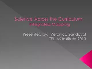 Science Across the Curriculum: Integrated Mapping