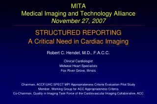MITA Medical Imaging and Technology Alliance November 27, 2007