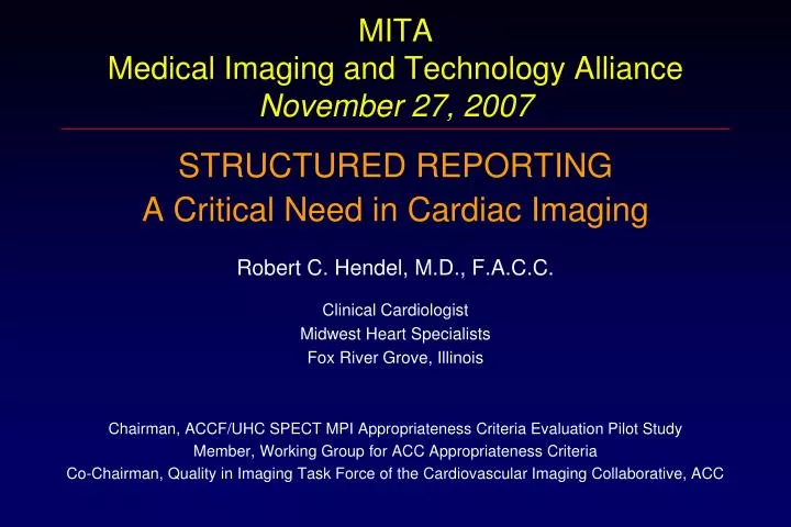 mita medical imaging and technology alliance november 27 2007