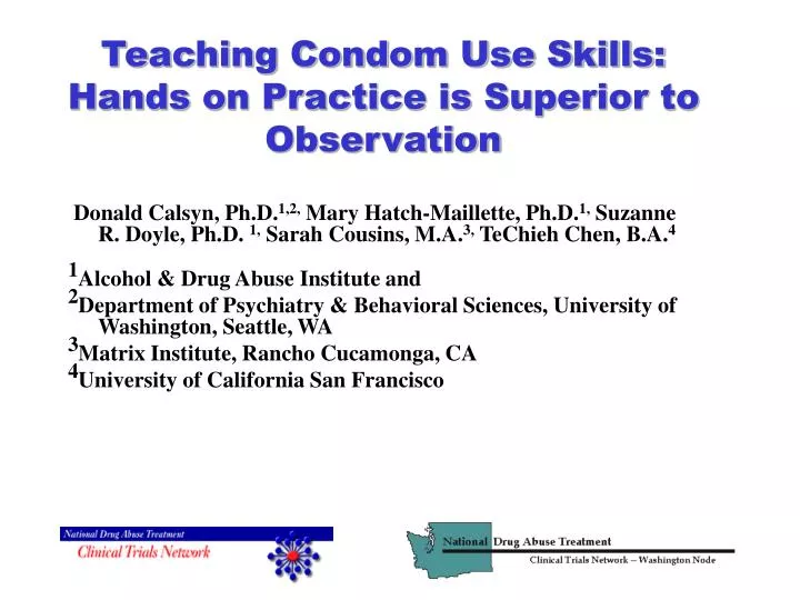 teaching condom use skills hands on practice is superior to observation