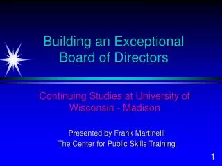 Building an Exceptional Board of Directors