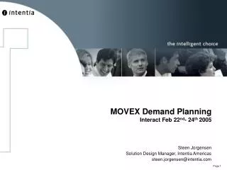 MOVEX Demand Planning Interact Feb 22 nd - 24 th 2005