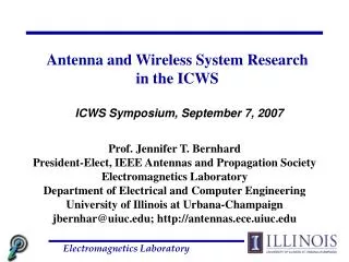 Antenna and Wireless System Research in the ICWS