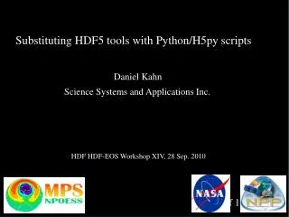 Substituting HDF5 tools with Python/H5py scripts