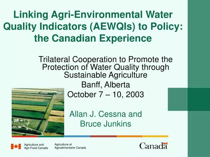 linking agri environmental water quality indicators aewqis to policy the canadian experience