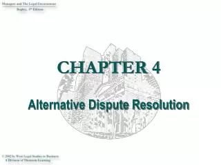 CHAPTER 4 Alternative Dispute Resolution