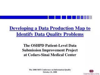 Developing a Data Production Map to Identify Data Quality Problems