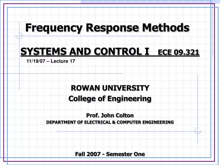 frequency response methods