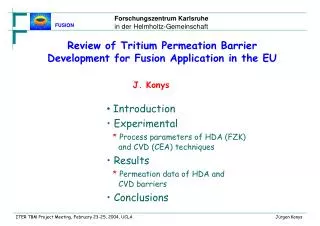 Review of Tritium Permeation Barrier Development for Fusion Application in the EU
