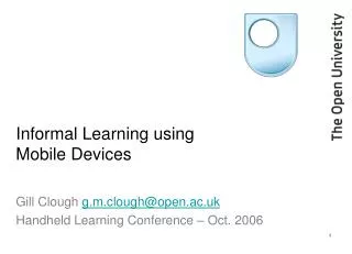 Informal Learning using Mobile Devices