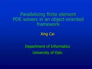 Parallelizing finite element PDE solvers in an object-oriented framework