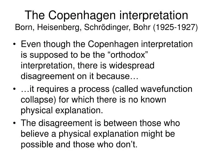 the copenhagen interpretation born heisenberg schr dinger bohr 1925 1927