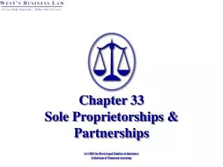 Chapter 33 Sole Proprietorships &amp; Partnerships