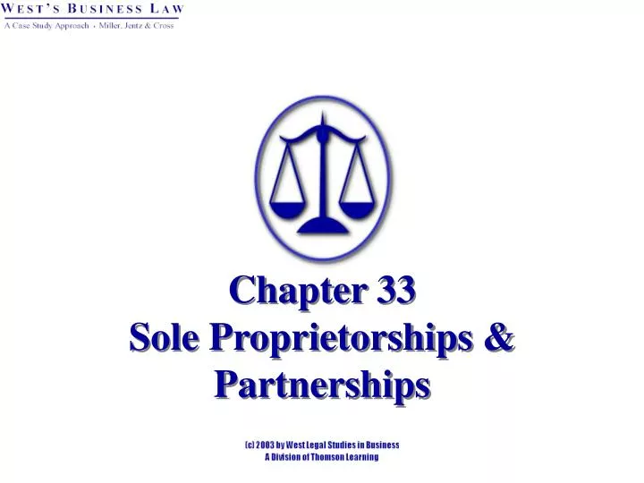chapter 33 sole proprietorships partnerships