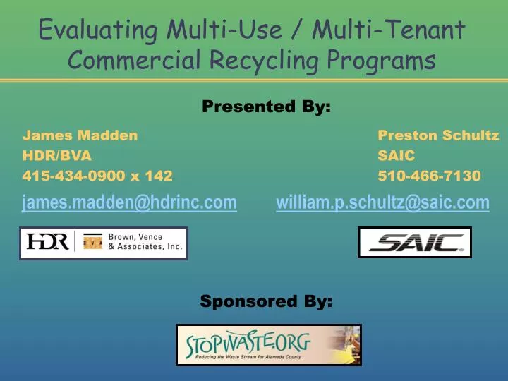 evaluating multi use multi tenant commercial recycling programs