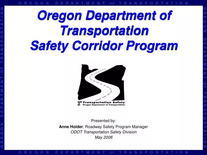 oregon department of transportation safety corridor program