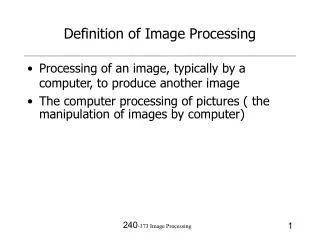 Definition of Image Processing