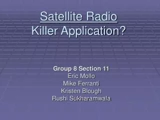 Satellite Radio Killer Application?