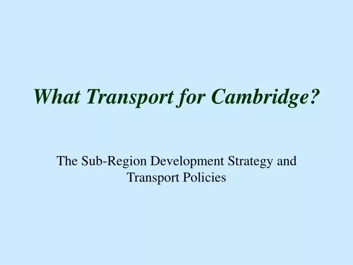what transport for cambridge