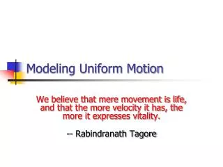 Modeling Uniform Motion