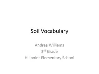 Soil Vocabulary