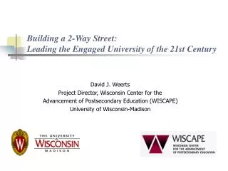 Building a 2-Way Street: Leading the Engaged University of the 21st Century