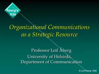 Organizational Communications as a Strategic Resource