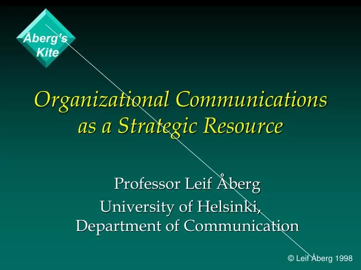 organizational communications as a strategic resource