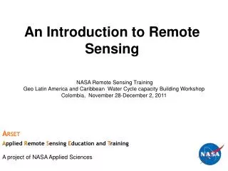 An Introduction to Remote Sensing