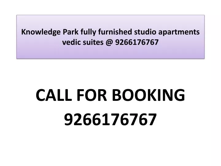 knowledge park fully furnished studio apartments vedic suites @ 9266176767
