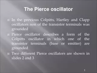 The Pierce oscillator
