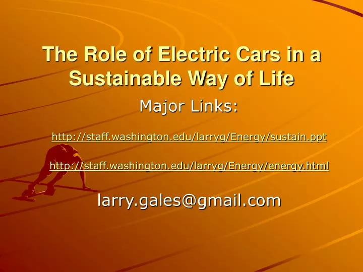 the role of electric cars in a sustainable way of life