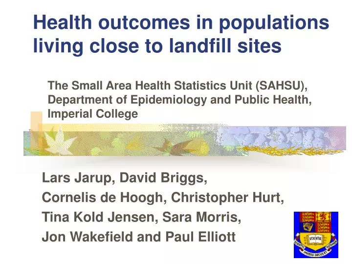 health outcomes in populations living close to landfill sites