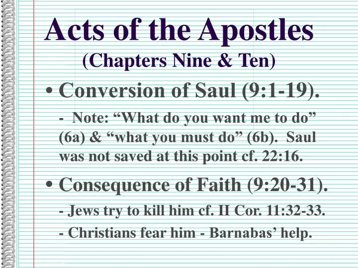 acts of the apostles chapters nine ten