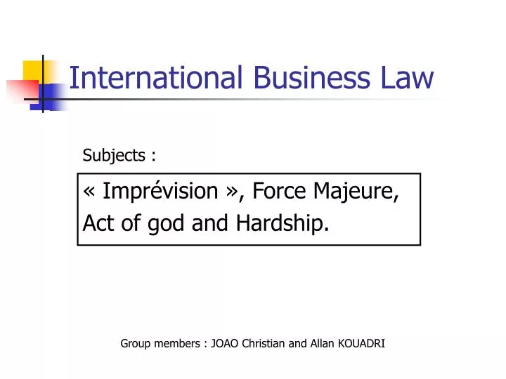 international business law