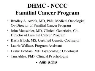 DHMC - NCCC Familial Cancer Program
