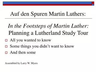 Auf den Spuren Martin Luthers: