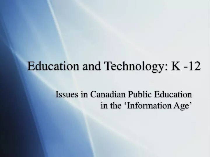 education and technology k 12