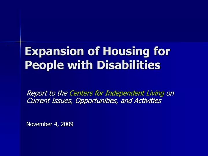 expansion of housing for people with disabilities