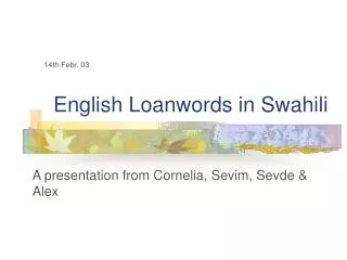 English Loanwords in Swahili