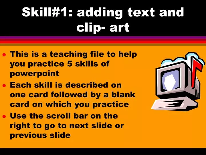 skill 1 adding text and clip art