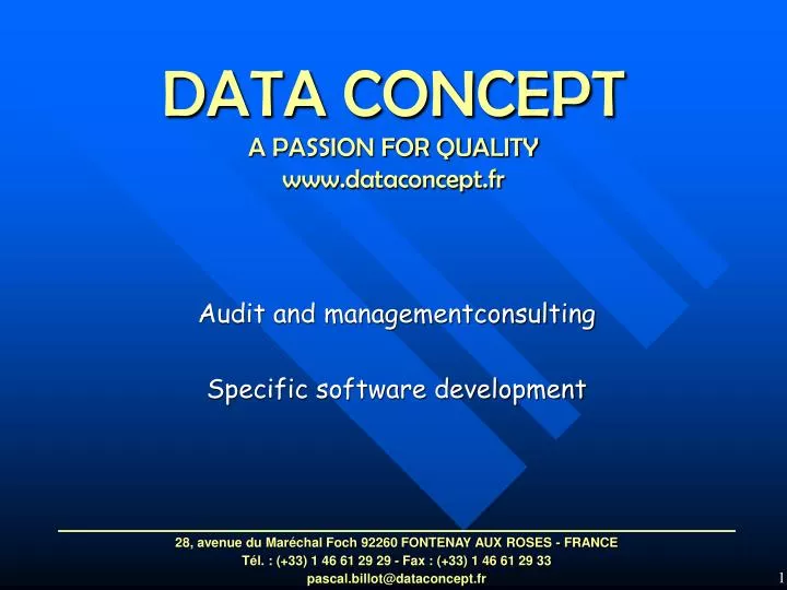 data concept a passion for quality www dataconcept fr