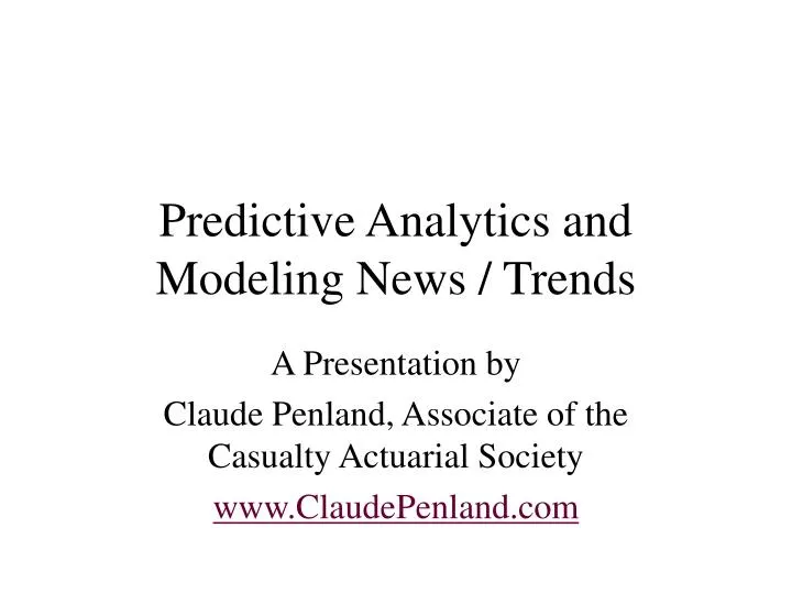 predictive analytics and modeling news trends