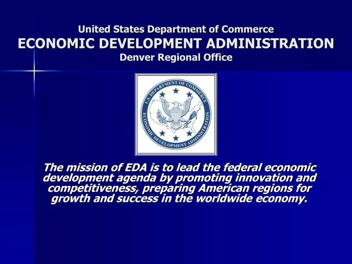 united states department of commerce economic development administration denver regional office