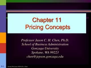 Chapter 11 Pricing Concepts